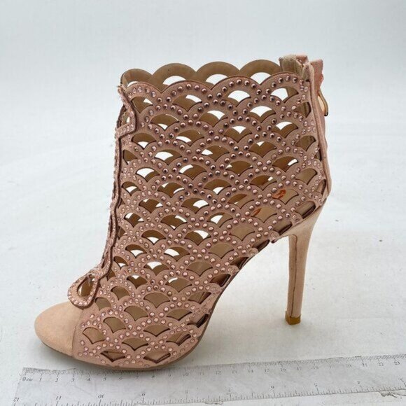 FSJ Womens Fashion Stiletto High Heels Hollow Out Peep toe Back Zipper Platform - Picture 1 of 7